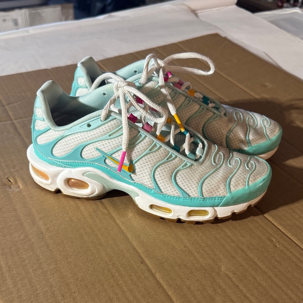 Nike Women's Air Max Plus Teal Twist-Turquoise and White Sneakers